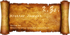 Kretter Zsanett névjegykártya